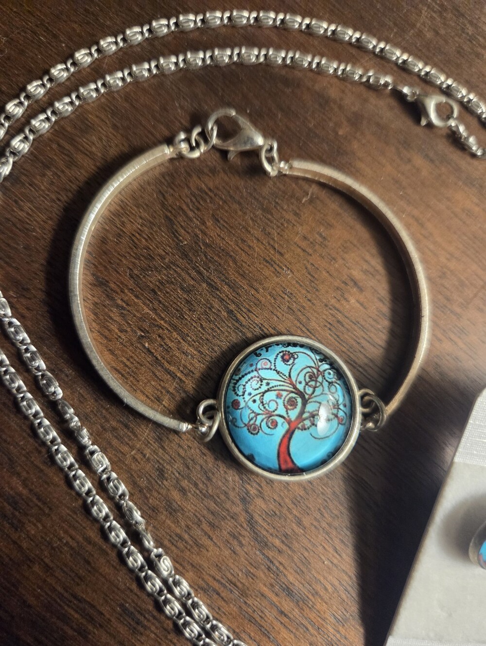 Turquoise Tree of Life Jewelry Set - Necklace, Bracelet & Earrings - Picture 5 of 5